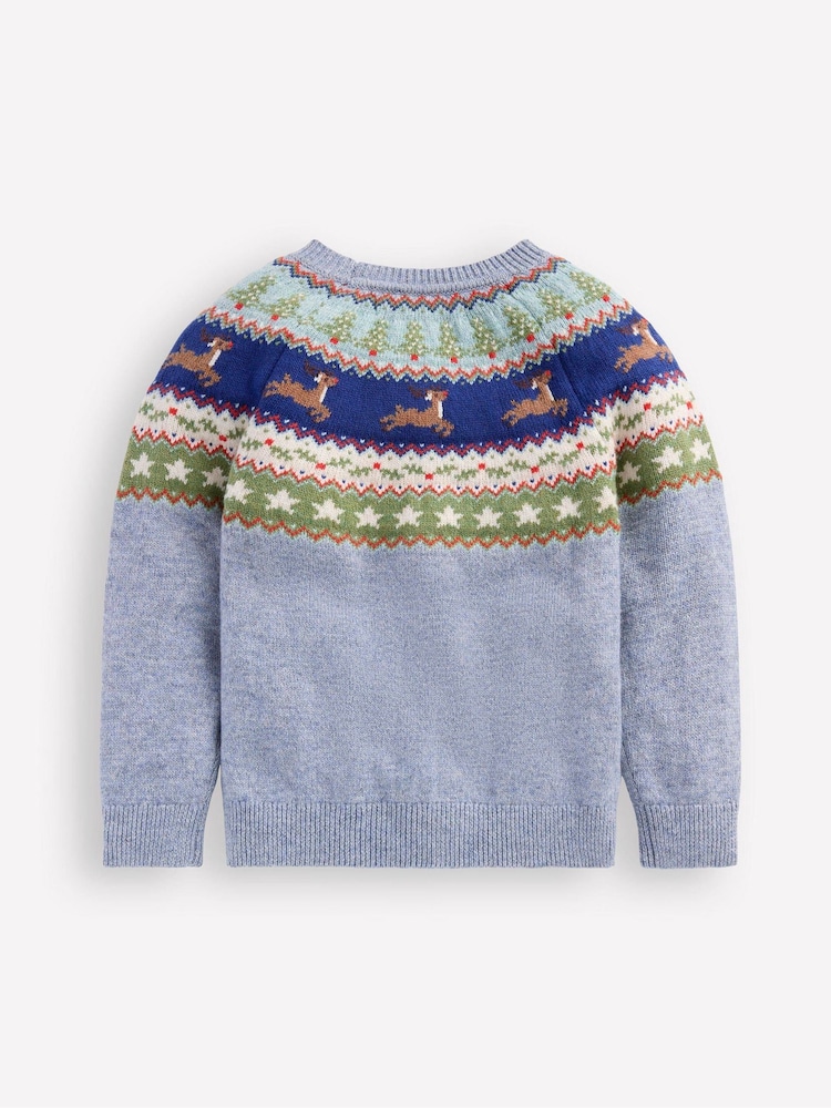 Boden Sky Blue Fair Isle Jumper - Image 2 of 3
