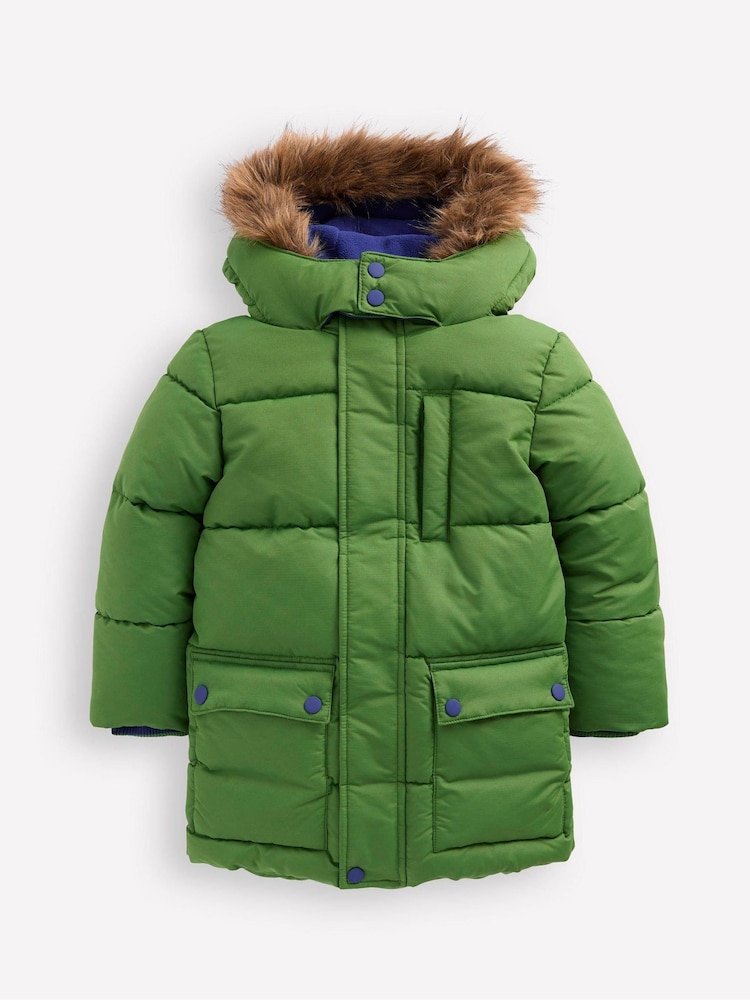 Boden Green Fleece Lined Padded Coat - Image 1 of 5 Boden Green Fleece Lined Padded Coat - Image 1 of 5