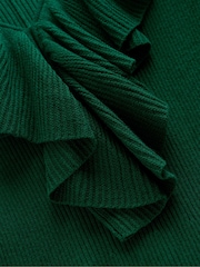 Boden Green Ruffled Rib Henley Dress - Image 6 of 7