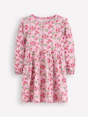 Boden Pink Posie Long Sleeve Jersey Dress - Image 1 of 3