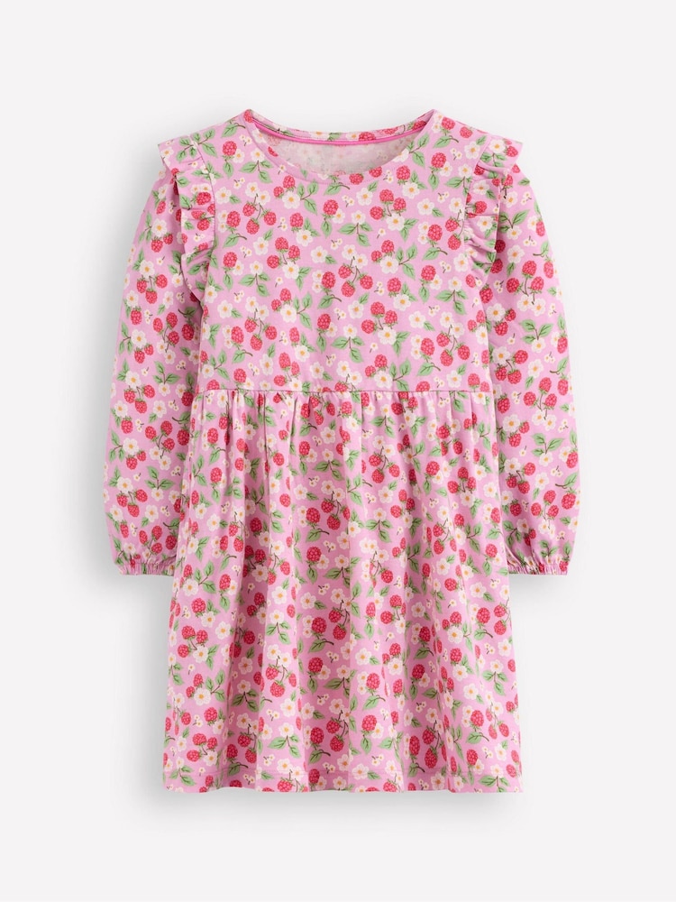 Boden Pink Posie Long Sleeve Jersey Dress - Image 1 of 3