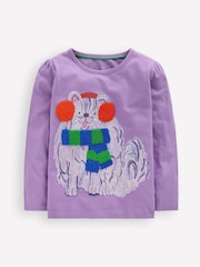 Boden Purple Long Sleeve Superstitch T-Shirt - Image 1 of 3
