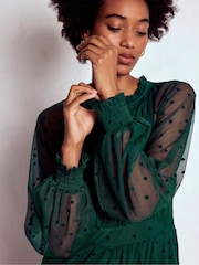 Boden Green Lucille Tulle Midi Dress - Image 2 of 5