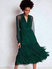 Boden Green Lucille Tulle Midi Dress - Image 4 of 5