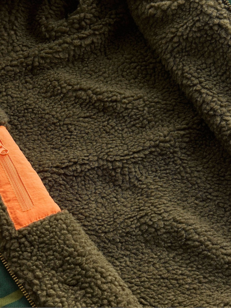 Boden Green Reversible Borg Hoodie - Image 4 of 4