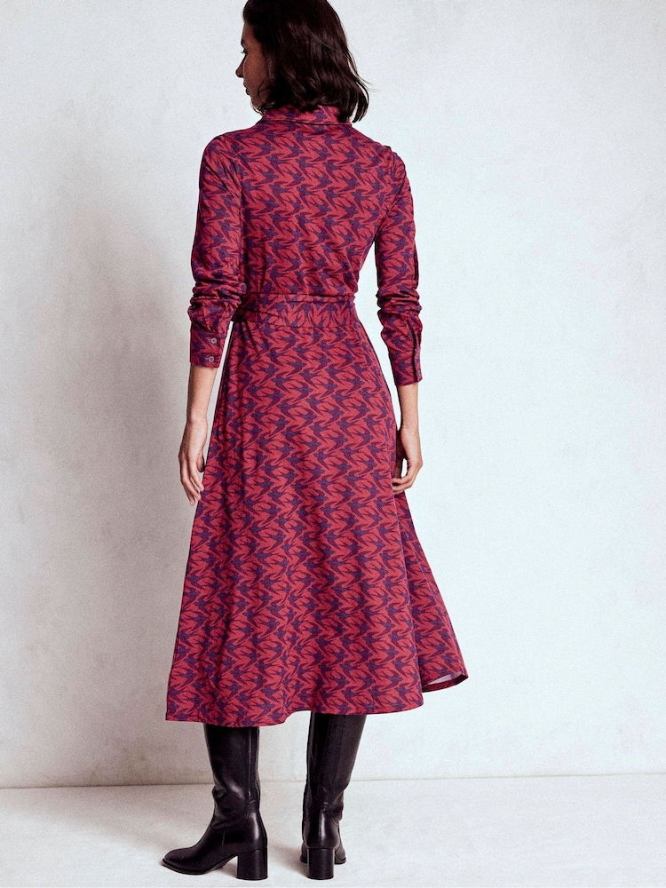 Boden Red Marcia Jersey Shirt Dress - Image 2 of 6
