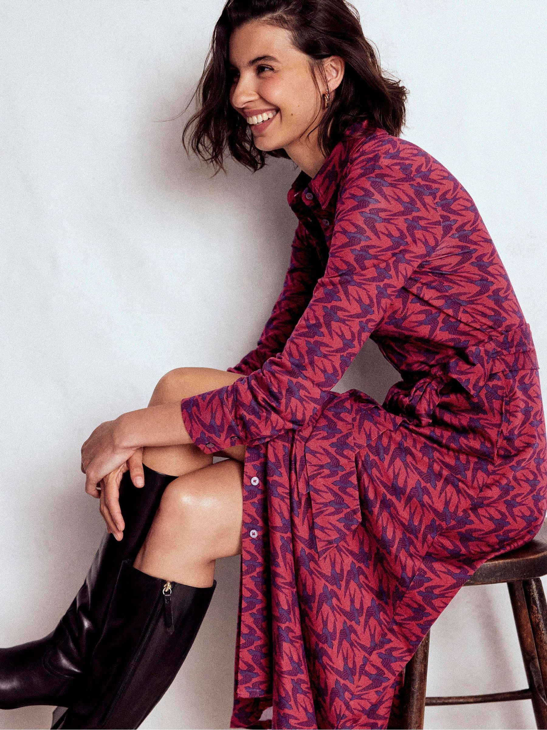 Buy Boden Red Marcia Jersey Shirt Dress from Next USA Buy Boden Red Marcia Jersey Shirt Dress from Next USA