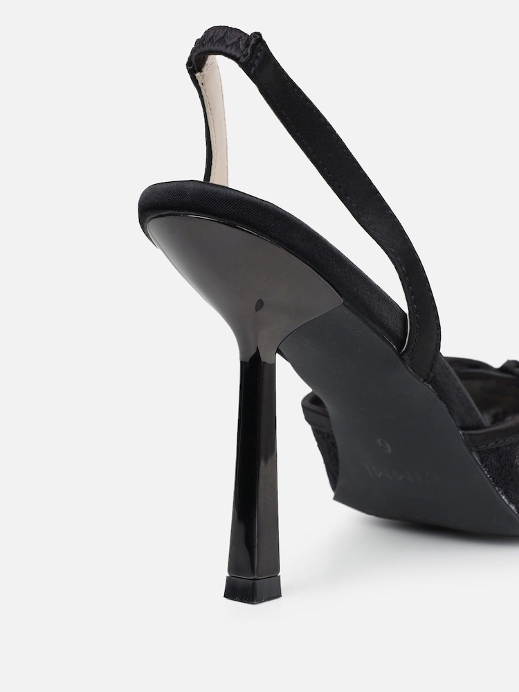 Simmi London Black Bebee Bow Heeled Shoes - Image 4 of 4