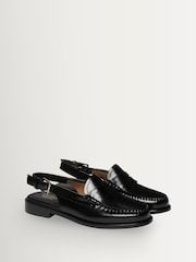 G.H.Bass Black Weejun Leather Penny Slingback Loafers - Image 2 of 6