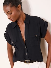 Lipsy Touch Of Linen Short Sleeve Shirt - სურათი 1 4-დან