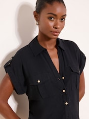 Lipsy Touch Of Linen Short Sleeve Shirt - სურათი 2 4-დან