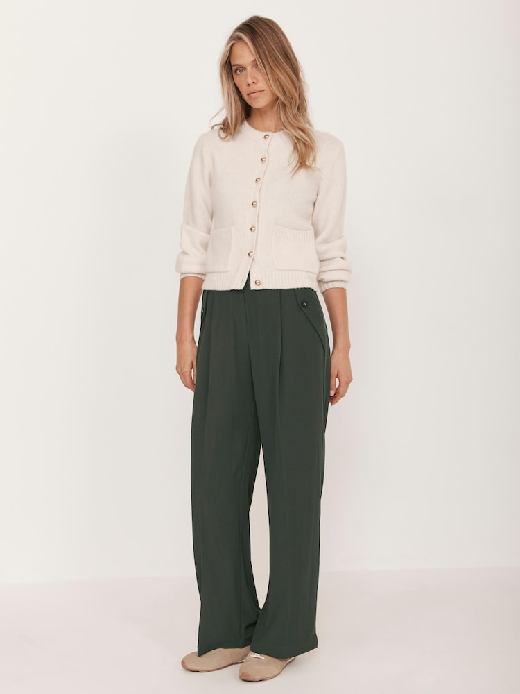 Mint Velvet Green Tailored Wide Trousers - Image 2 of 8