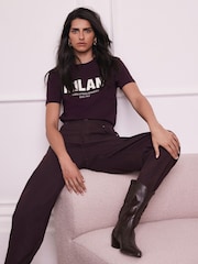 Mint Velvet Red Burgundy Cotton Graphic T-Shirt - Image 2 of 8