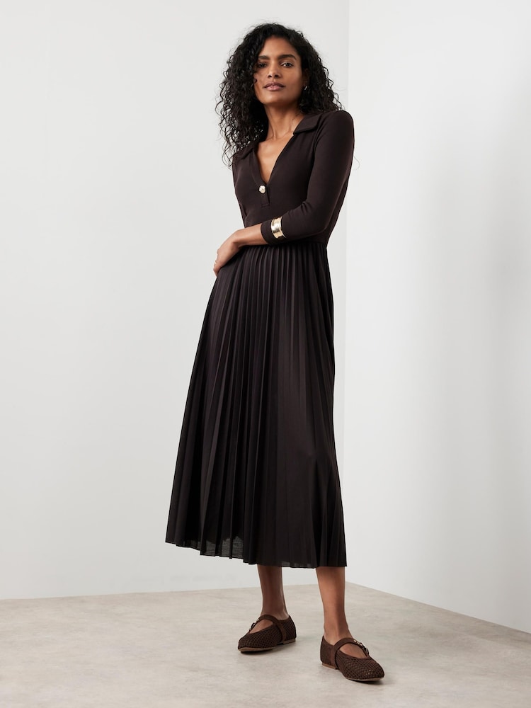 Mint Velvet Brown Jersey Midi Dress - Image 1 of 7