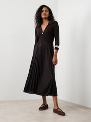 Mint Velvet Brown Jersey Midi Dress - Image 2 of 7