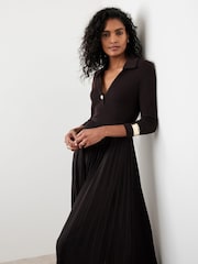 Mint Velvet Brown Jersey Midi Dress - Image 3 of 7