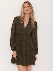 Mint Velvet Green Green Jacquard Mini Dress - Image 5 of 8