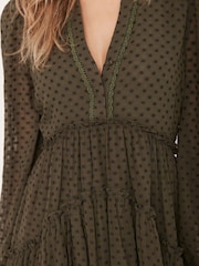 Mint Velvet Green Green Jacquard Mini Dress - Image 6 of 8