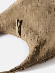 Mint Velvet Green Woven Suede Shoulder Bag - Image 4 of 4
