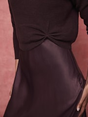 Mint Velvet Red Jumper Layered Slip Dress - Image 4 of 8