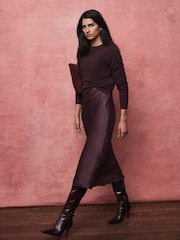 Mint Velvet Red Jumper Layered Slip Dress - Image 5 of 8