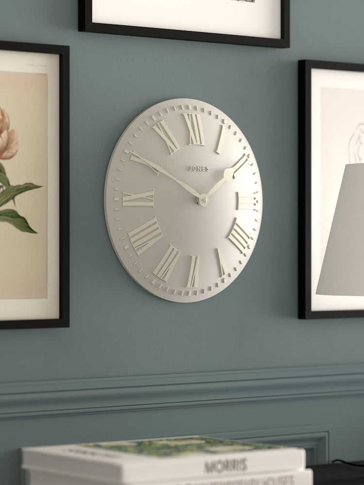 Jones Clocks Overcoat Grey Strand Convex Wall Clock 30cm - Image 2 of 4