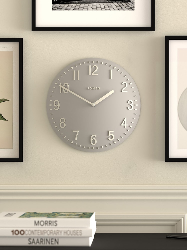 Jones Clocks Overcoay Grey Chilli Convex Wall Clock 30cm - Image 1 of 4 Jones Clocks Overcoay Grey Chilli Convex Wall Clock 30cm - Image 1 of 4