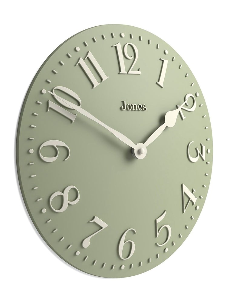 Jones Clocks Sage Green Betty Convex Wall Clock 30cm - Image 4 of 4 Jones Clocks Sage Green Betty Convex Wall Clock 30cm - Image 4 of 4