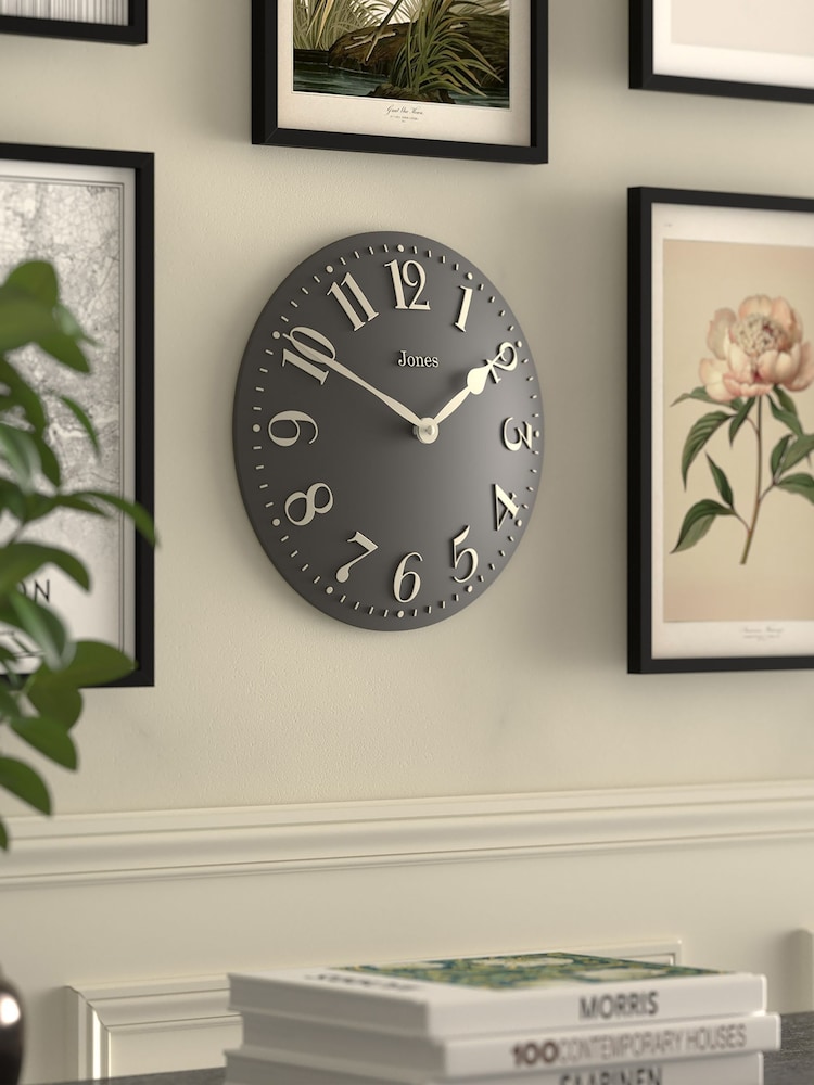 Jones Clocks Blizzard Grey Betty Convex Wall Clock 30cm - Image 2 of 4 Jones Clocks Blizzard Grey Betty Convex Wall Clock 30cm - Image 2 of 4