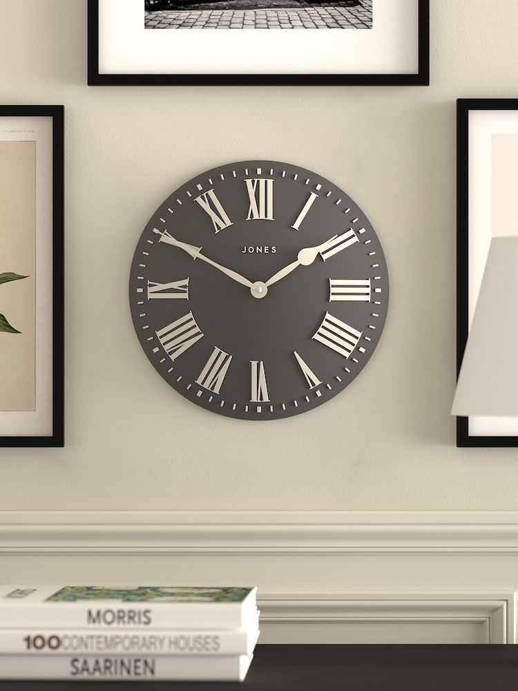 Jones Clocks Blizzard Grey Strand Convex Wall Clock 30cm - Image 1 of 4 Jones Clocks Blizzard Grey Strand Convex Wall Clock 30cm - Image 1 of 4