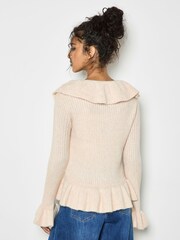 Apricot Natural Ruffle Front Cardigan - Image 2 of 4