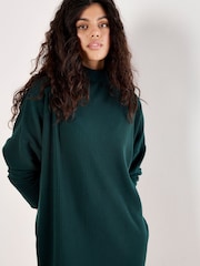 Apricot Green Thick Rib Cocoon Dress - Image 3 of 4