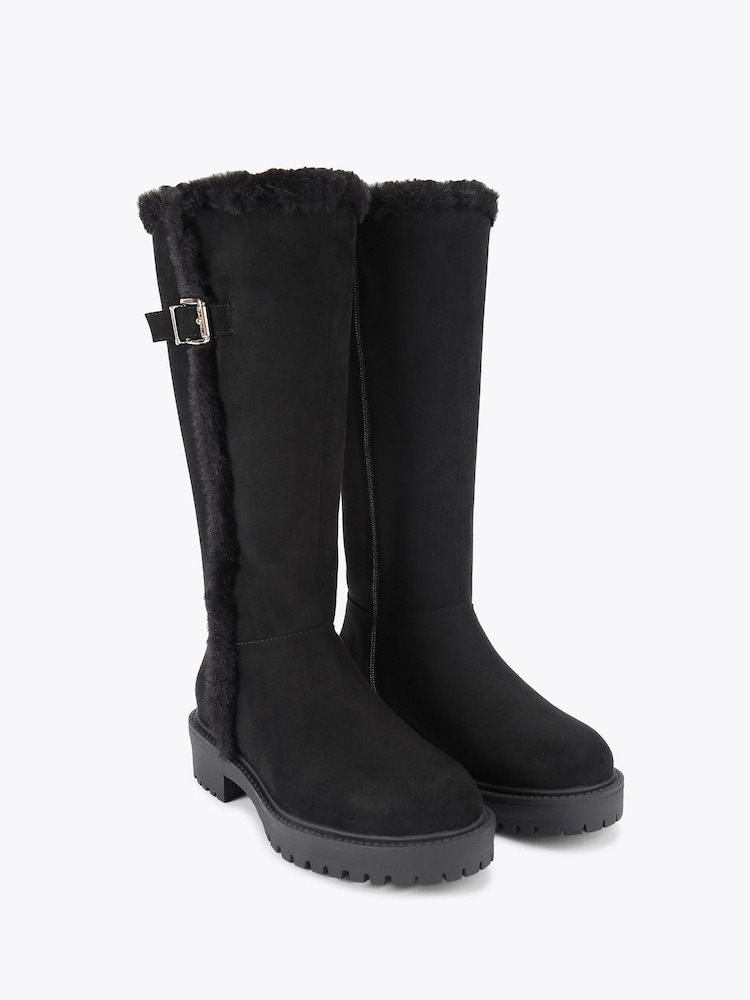 Carvela Black Cosy Long Boots - Image 2 of 4 Carvela Black Cosy Long Boots - Image 2 of 4