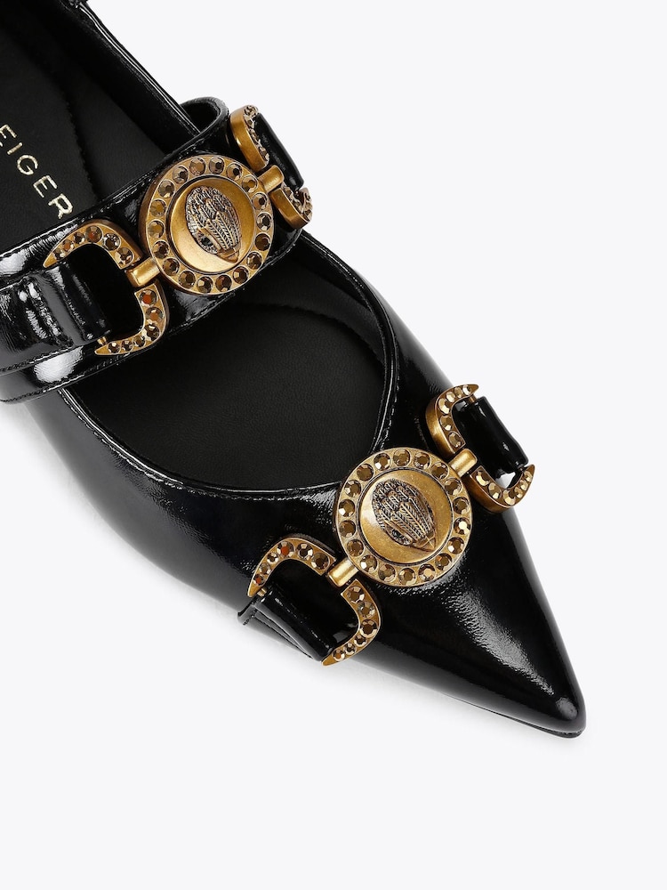 Kurt Geiger London Mansion Point Slip On Black Pumps - Image 4 of 4