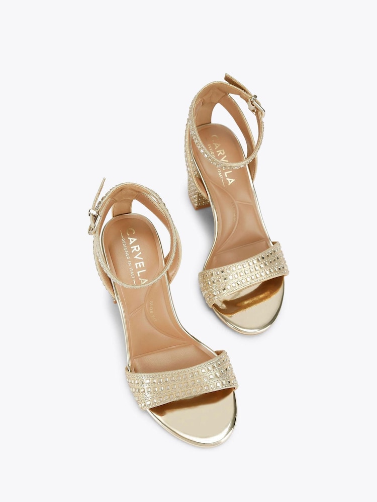 Dourado - Carvela Kianni Wide Fit Sandals - Imagem 2 de 4