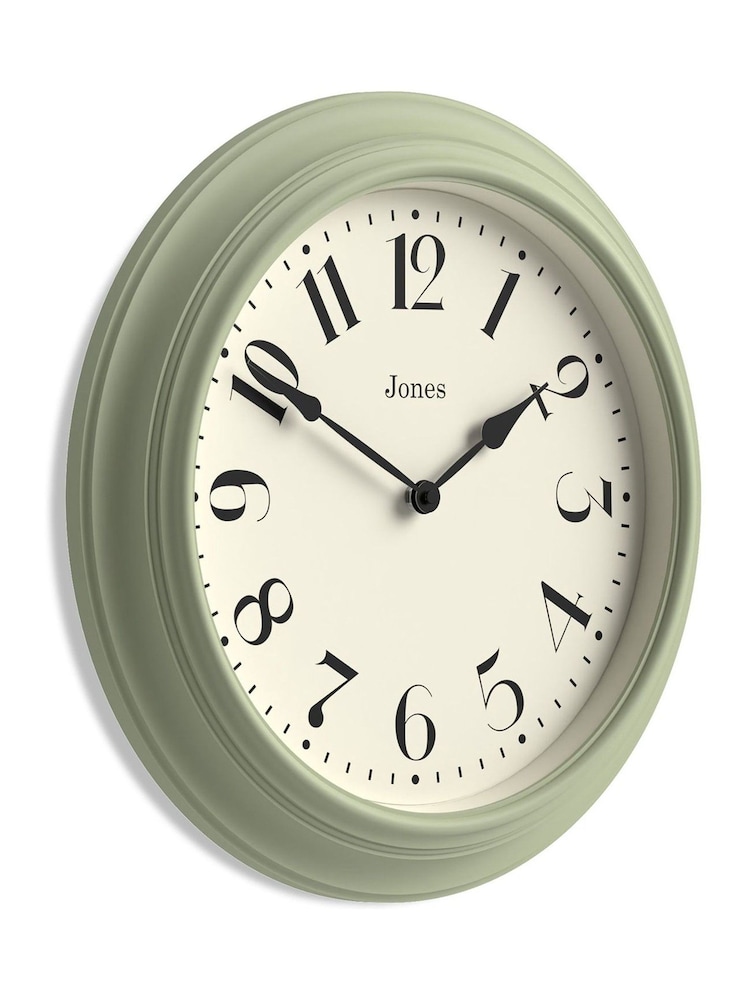 Jones Clocks Sage Green Fenchurch Wall Clock 40cm - Image 4 of 4 Jones Clocks Sage Green Fenchurch Wall Clock 40cm - Image 4 of 4