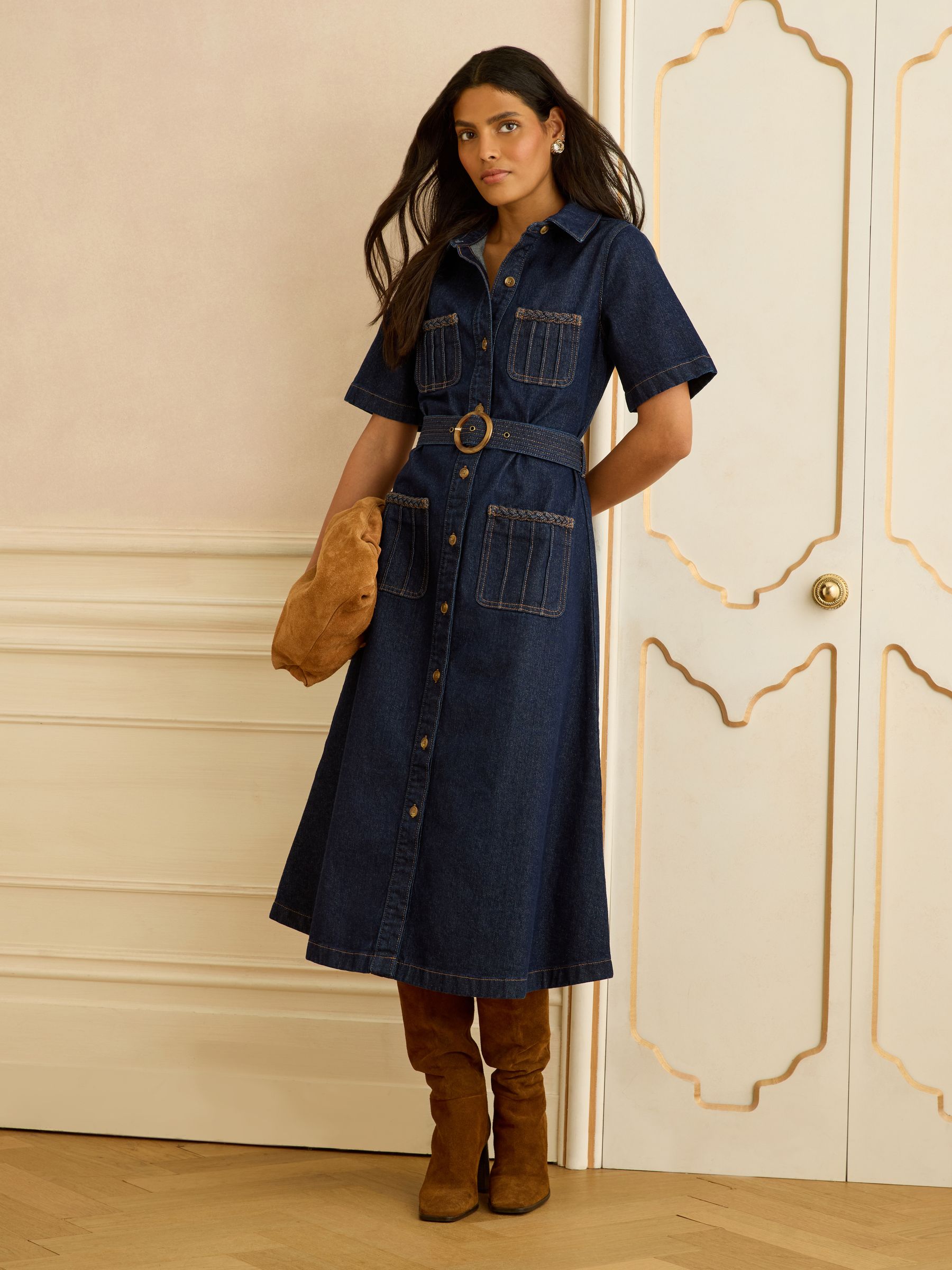 Buy Love & Roses Rinse Wash Petite Denim Shirt Dress from Next USA