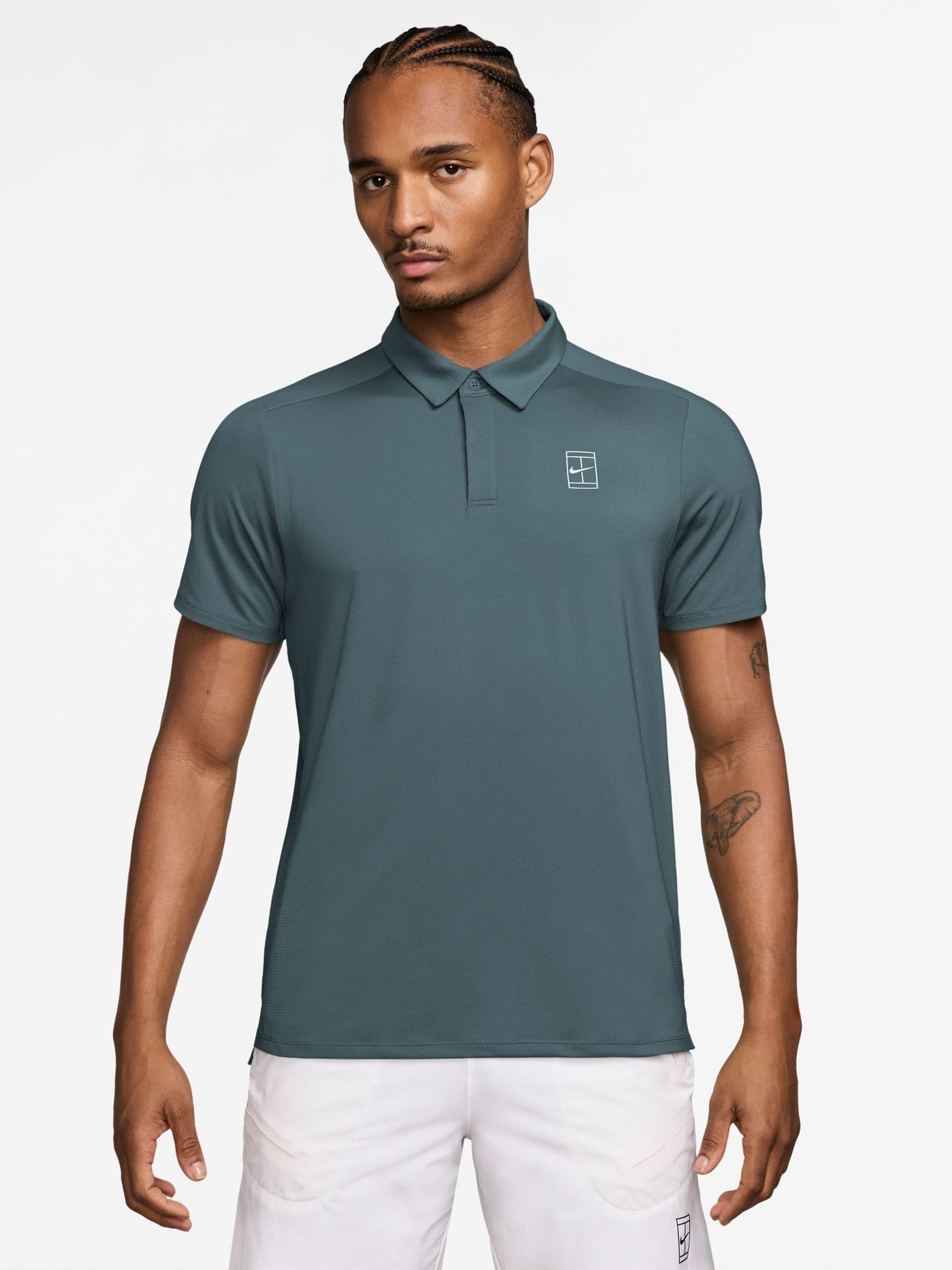 Buy Nike Green Court Advantage Dri-FIT Tennis Polo Shirt from the