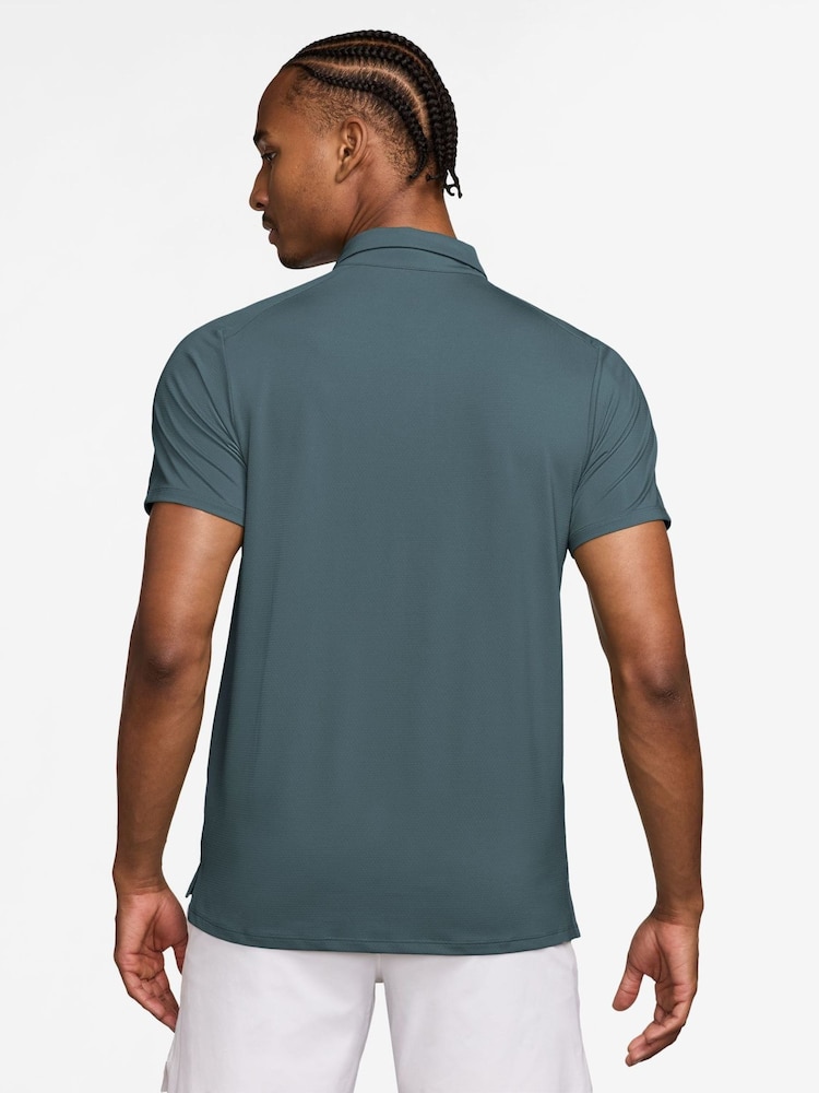 Nike Green Court Advantage Dri-FIT Tennis Polo Shirt - Image 2 of 3 Nike Green Court Advantage Dri-FIT Tennis Polo Shirt - Image 2 of 3