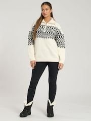 South Beach Cream Fairisle Pattern Half Zip Jumper - Image 4 of 6