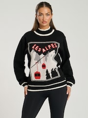 South Beach Black Les Alpes Jaquard Knit Jumper - Image 5 of 5
