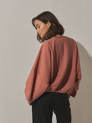 дат күрөң - Tie Front Lightweight Jacket - 7ичинен 3 сүрөт