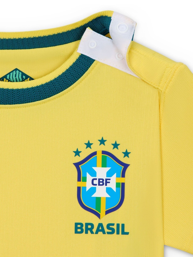Nike Yellow Brazil Stadium Home Football Kit 3 Piece - Image 3 of 3