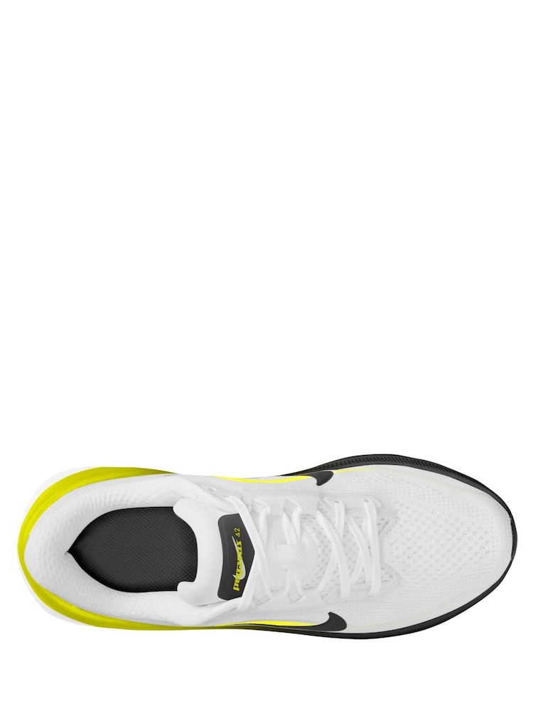Nike White/Black Yellow Pegasus 42 Road Running Trainers - Image 2 of 3 Nike White/Black Yellow Pegasus 42 Road Running Trainers - Image 2 of 3