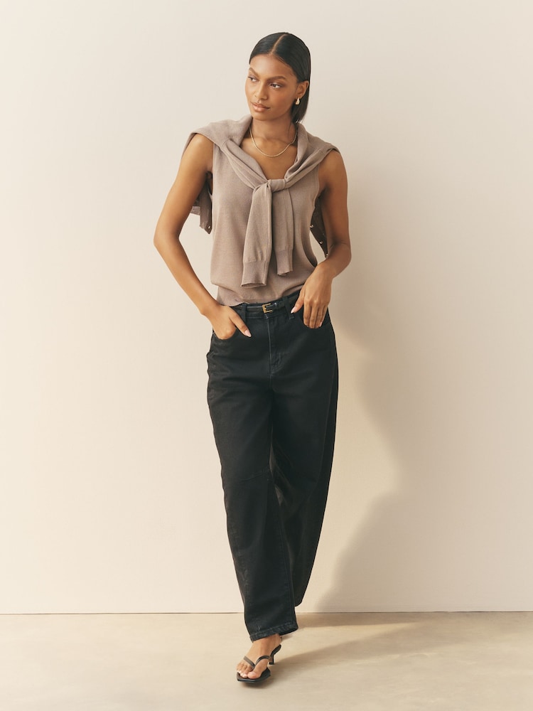 Nothing Ordinary Sand Viscose Compact Knit Vest - Image 2 of 5 Nothing Ordinary Sand Viscose Compact Knit Vest - Image 2 of 5