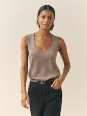 Nothing Ordinary Sand Viscose Compact Knit Vest - Image 3 of 5