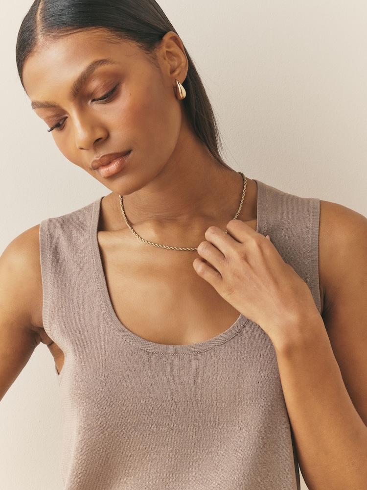 Nothing Ordinary Sand Viscose Compact Knit Vest - Image 5 of 5 Nothing Ordinary Sand Viscose Compact Knit Vest - Image 5 of 5