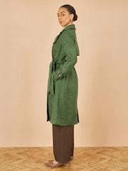 Yumi Green Faux Suede Trench Coat - Image 4 of 5