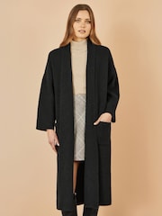 Yumi Black Knitted Maxi Cardigan With Pockets - Image 3 of 4