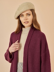 Yumi Red Knitted Maxi Cardigan With Pockets - Image 3 of 4